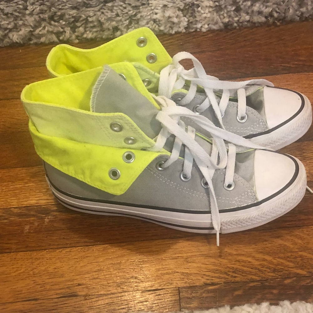 Converse All Star high top m6/w8 grey and neon!